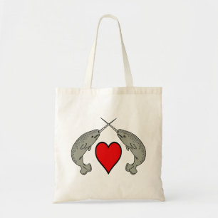 Tote Bag Narwhals et coeur