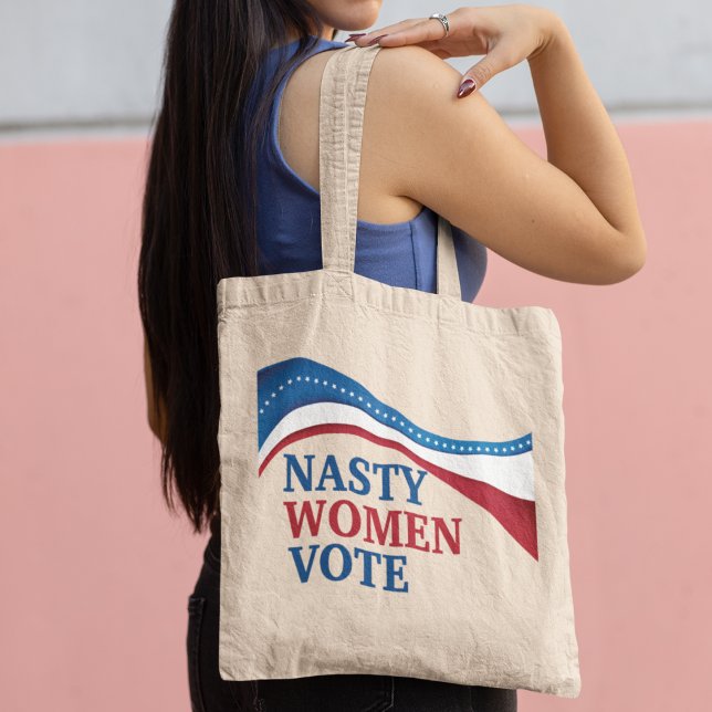 Tote Bag Nasty Women Vote American Flag Feminist Voter (Créateur téléchargé)