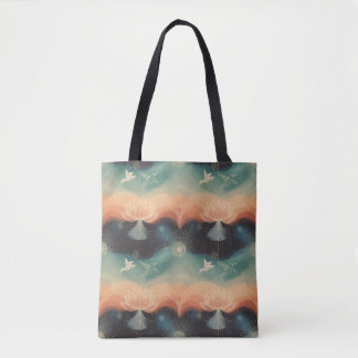 Tote Bag Nature abstraite : conception minimaliste de lotus
