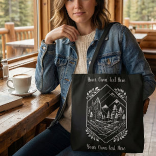 Tote Bag Nature Hiker Badge de rivière Votre Texte