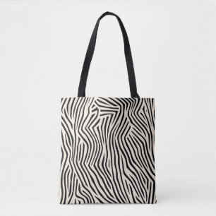 Tote Bag Nature moderne noire et beige rayée