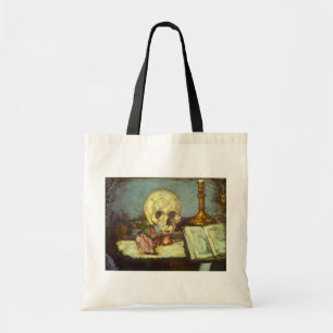 Tote Bag Nature morte avec crâne, bougie, livre de Paul Cez