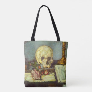 Tote Bag Nature morte avec crâne, bougie, livre de Paul Cez