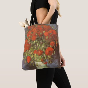 Tote Bag Nature morte de Vincent van Gogh Vase avec des coq