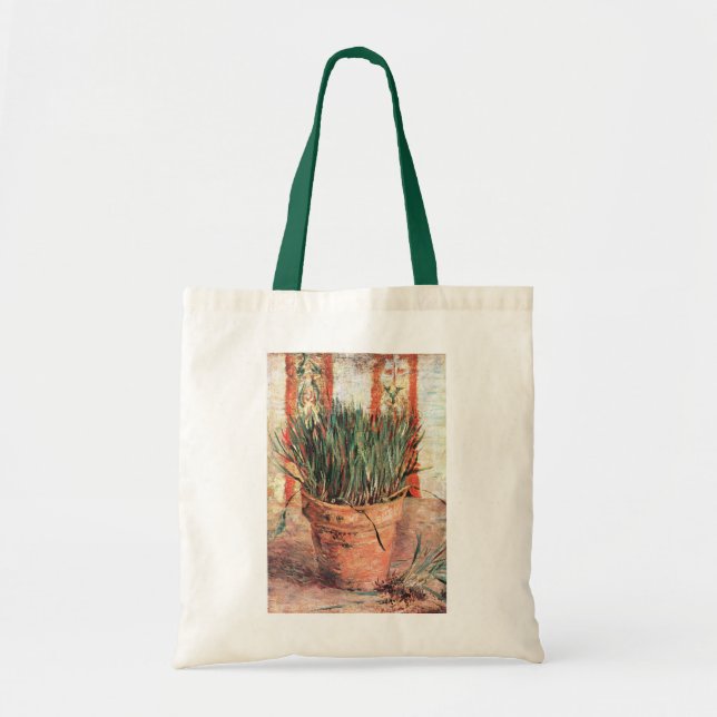Tote Bag Nature morte Pot de fleurs aux ciboulettes par Vin (Devant)