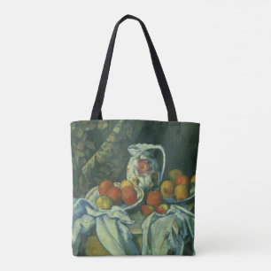 Tote Bag Nature morte, rideau et pichet de Paul Cezanne