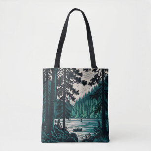 Tote Bag Nature Woods Lake Forest Paysage nordique