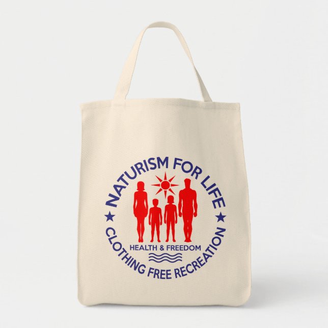 Tote Bag Naturiste - Le Naturisme Pour La Vie (Devant)