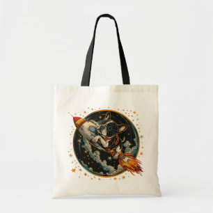 Tote Bag Navire à fusée Astronaut français de Bulldog
