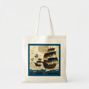 Tote Bag Navires Aériens Au-Dessus Des Nuages - Bois 2
