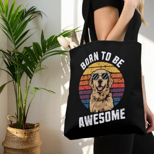 Tote Bag Né À Un Merveilleux Retro Sunset Golden Retriever 