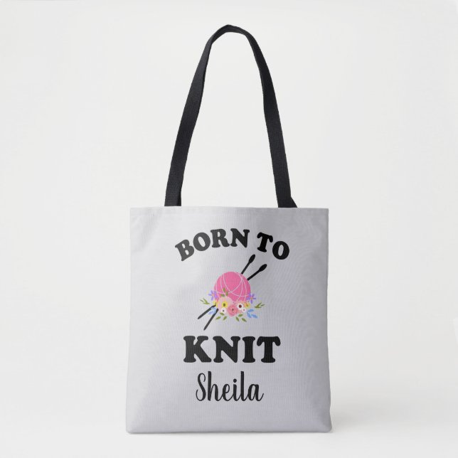 Tote Bag Né au Tricot Knit Knitter (Devant)
