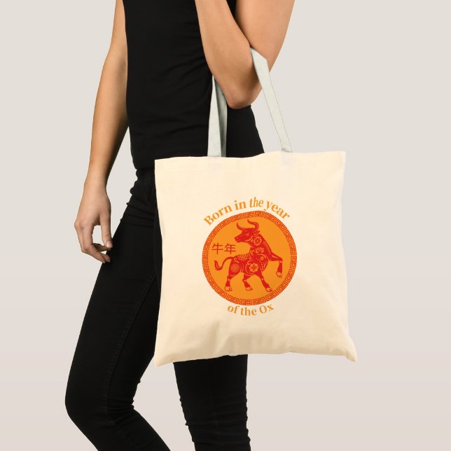 Tote Bag Né dans l'année de l'Ox - Zodiac chinois (Devant (produit))