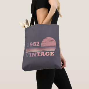 Tote Bag né en 1982 cadeau d'anniversaire vintage