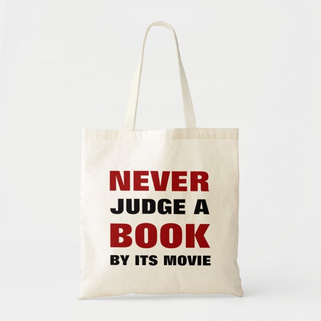 Tote Bag Ne jamais juger un livre par son film | Pour les a (Devant)