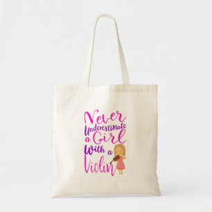 Tote Bag Ne jamais sous-estimer une fille avec un Cool viol