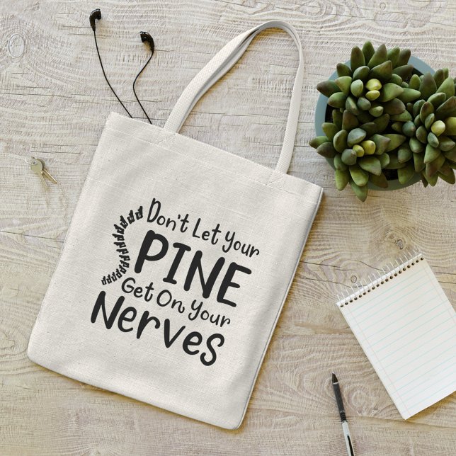 Tote Bag Ne laissez pas votre colonne vertébrale monter sur (Chiropractor Gag Coworker Gift Tote Bag)