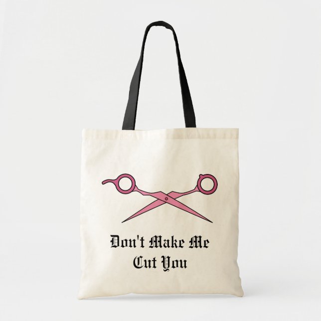 Tote Bag Ne m'incitez pas à vous couper (les ciseaux roses (Devant)