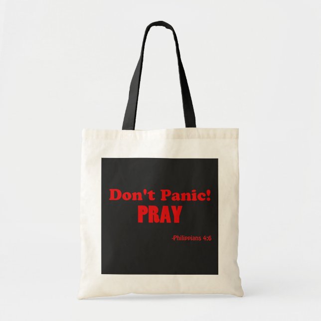 Tote Bag Ne paniquez pas ! Prier (Devant)