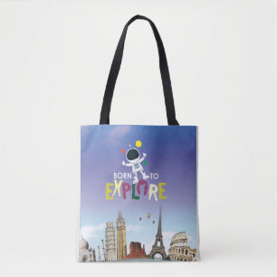 Tote Bag Né pour explorer Aventure mignonne de l'astronau