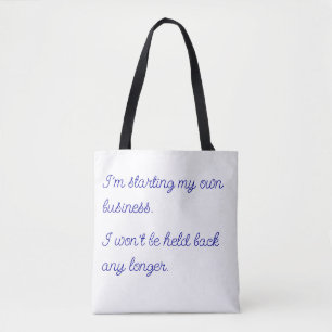 Tote Bag Ne sera pas retenu : Blanc avec écriture bleue