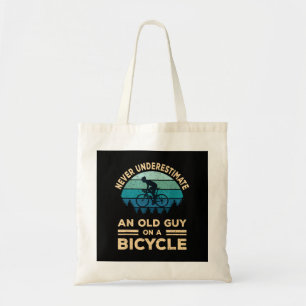 Tote Bag Ne sous-estimez jamais un vieil homme à vélo drôle