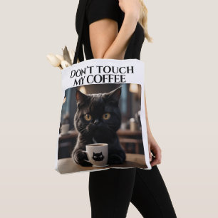 Tote Bag Ne touche pas mon café drôle