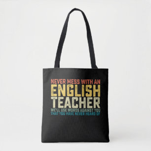 Tote Bag Ne vous mêlez jamais d'un professeur d'anglais Nou