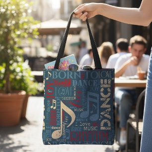 Tote Bag Née pour danser Bleu/Rouge/Or ID277