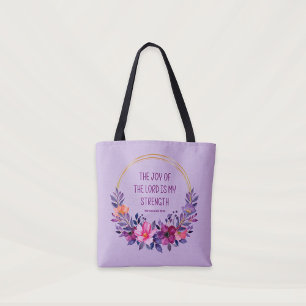 Tote Bag Néhémie 8:10 La Joie du Seigneur, Bible Verse