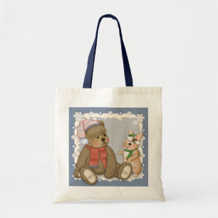 Tote Bag Neige Noël Teddy et Bunny