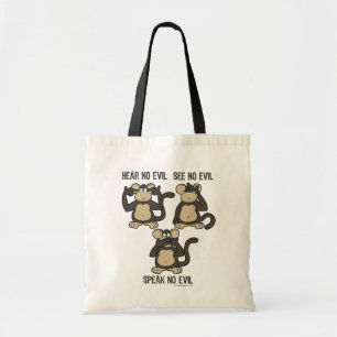Tote Bag N'entendre aucun singe malin - Nouveau
