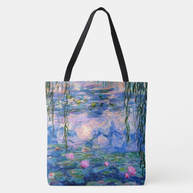 Tote Bag Nénuphars de Monet avec des réflexions d'étang (Devant)