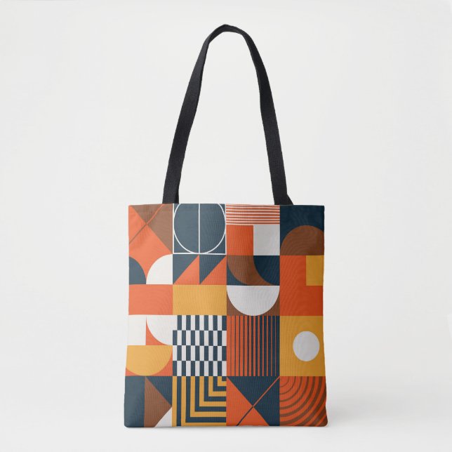 Tote Bag Neo geo : composition abstraite vintage (Devant)