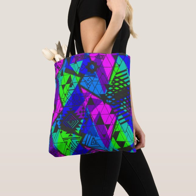 Tote Bag Neon abstrait. (De près)