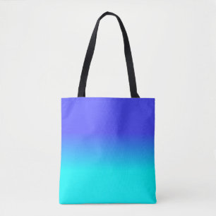 Tote Bag Neon Blue et brillant Neon Aqua Ombré couleur F