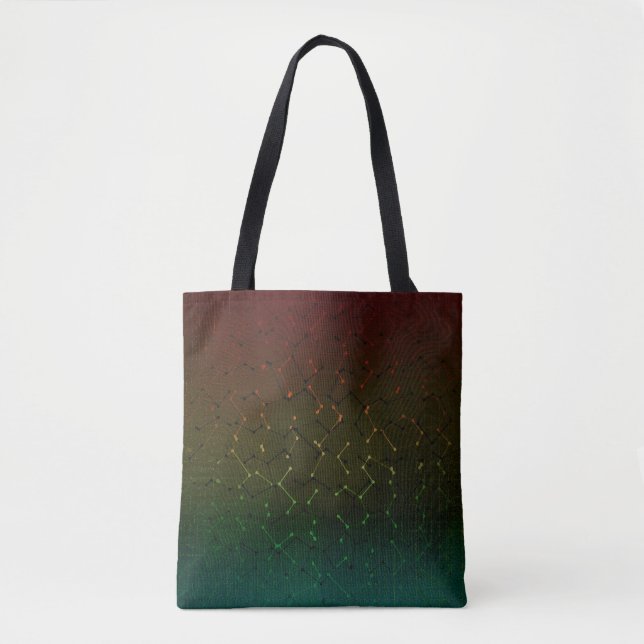 Tote Bag neon gardient os pinceaux nucléaires brillants art (Devant)