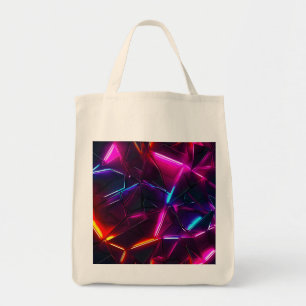 Tote Bag Néon Géométrique Abstrait Futuriste Cyberpunk