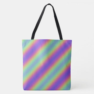 Tote Bag Neon Glow Rainbow Stripe Fourre-tout