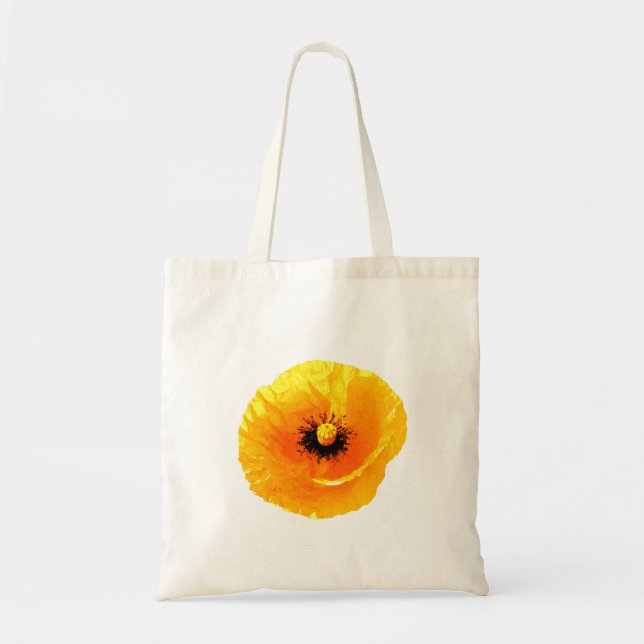 Tote Bag Neon Jaune Orange Poppy Abstraits Mariages floraux (Devant)