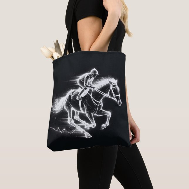 Tote Bag Neon Jockey sur un cheval de balle (De près)