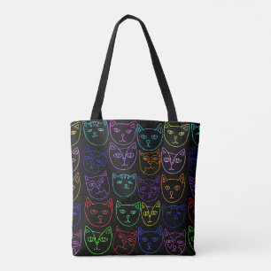 Tote Bag Neon Kitties