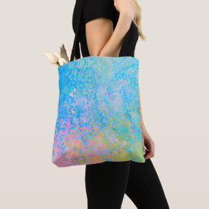 Tote Bag Neon Pastel coloré Sky Alcohol Ink Abstrait