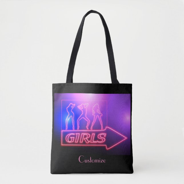 Tote Bag Neon Pink Girls Sign Thunder_cove (Devant)