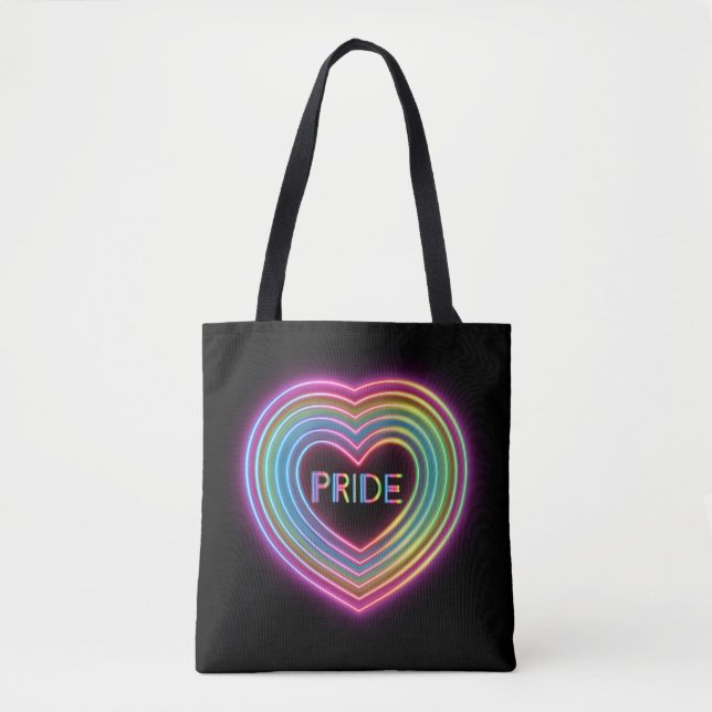 Tote Bag Neon Pride Heart (Devant)