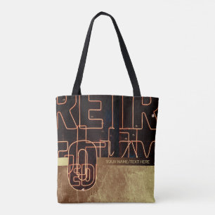 Tote Bag néon rétro avec nom/Sac fourre-tout de texte perso