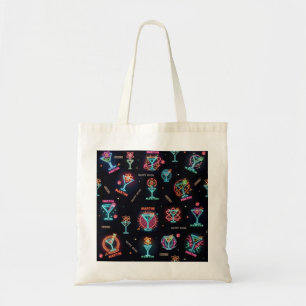 Tote Bag Neon Sign Space Age Atomic Martini Cocktails Impri
