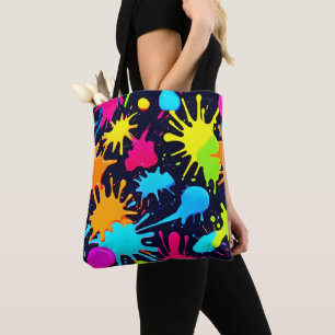 Tote Bag Neon Splatter Art : Expressionnisme Abstrait vibra