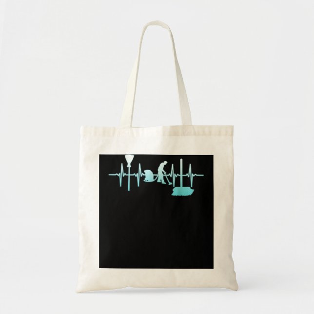 Tote Bag Nettoyage Heartbeat ménage ménage nettoyage (Devant)