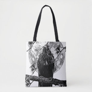 Tote Bag Nevermore Corbeau et la lune